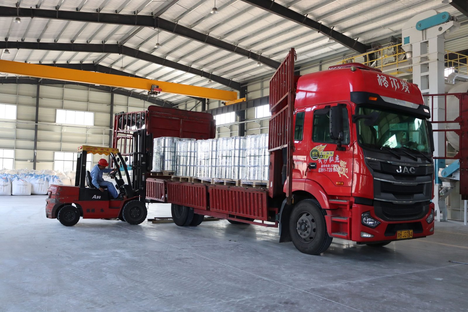 An industrial production line for manufacturing molecular sieves