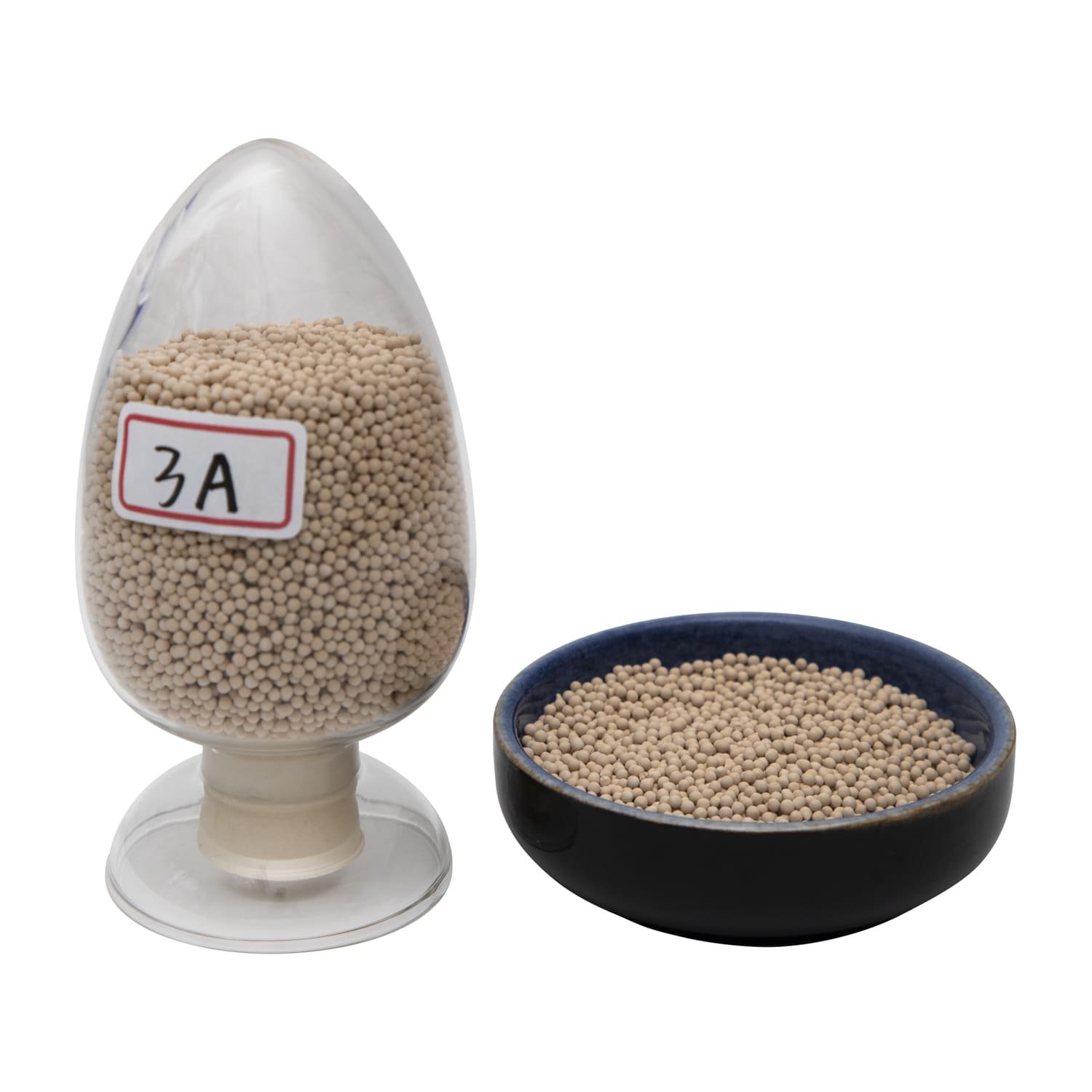 A close-up of molecular sieve beads in an industrial setting.