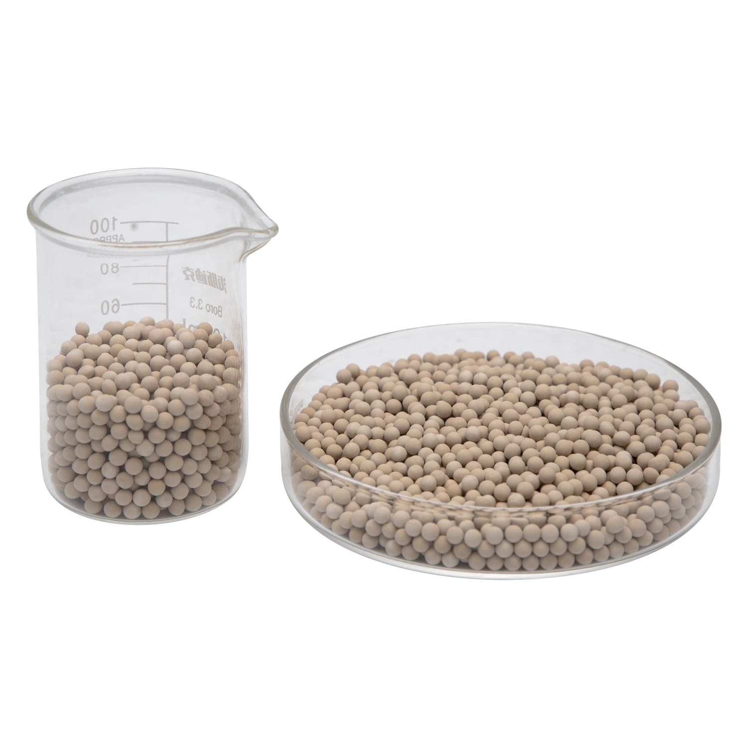 A microscopic view of the porous structure of an adsorbent material