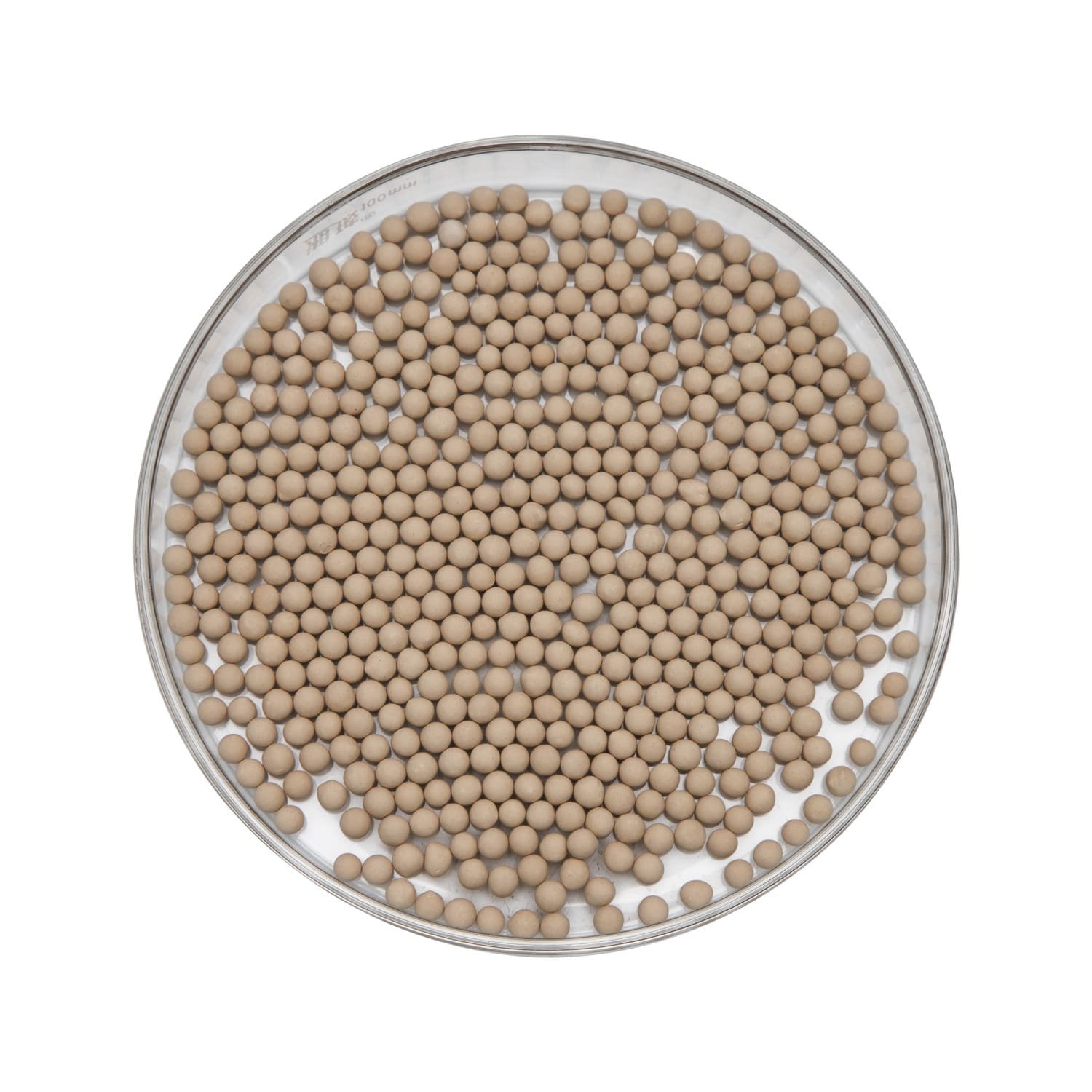 An animation showing water molecules being trapped inside the pores of a molecular sieve